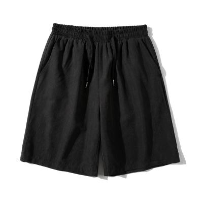 China 2021 Wholesale Anti-wrinkle Summer Men's Simple Casual Drawstring Shorts Solid Color Leisure Fitness Half Pants for sale