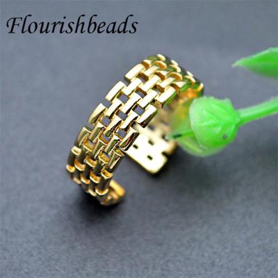 China Color Can Remain Long Time Fashion Design Gold Plated Open Chain Style Adjustable Ring For Women for sale