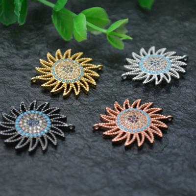 China Color Remain Long Time Flourishbeads Design Two Loops Sun Star Round Shape Bracelet Charms New for sale