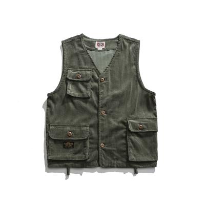 China Custom 100% Cotton Winter Anti-pilling Vest Relaxed Fit Pockets Mens Stylish Trench Vest for sale