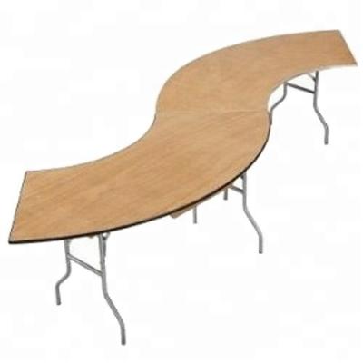 China Cresent/Sperpentine Contemporary Banquet Wooden Folding Table for sale