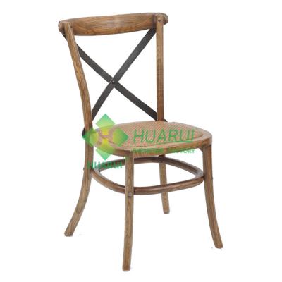 China Contemporary Wholesale Stackable Vintage Tuscan X Wooden Cross Back Dining Chair for sale