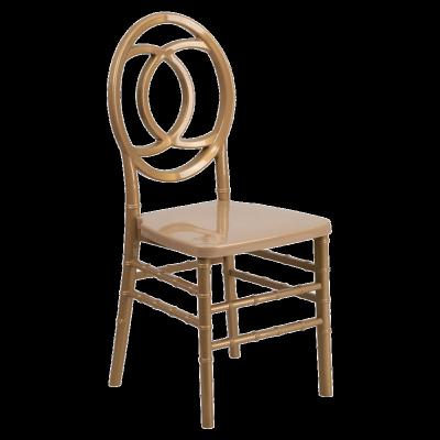 China Solid Wood CC Phoenix Castle Infinity Wood Massage Rose Wedding Gold Dining Chair for sale