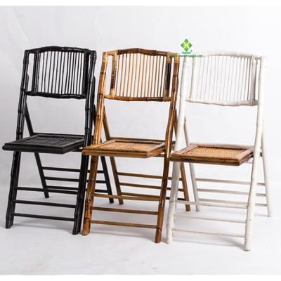 China Traditional Outdoor Dining Chair Bamboo Folding Chair For Wedding for sale