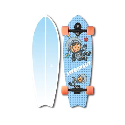 China Youth Wholesale Printing Graphic Fish Train Complete Kids Surfskate Surf Skate Board for sale