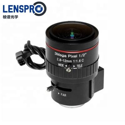 China Wide Angle Metal+ 3MP Varifocal Lens C Glass Mount Glass 2.8-12mm Auto Iris For HD Camera for sale