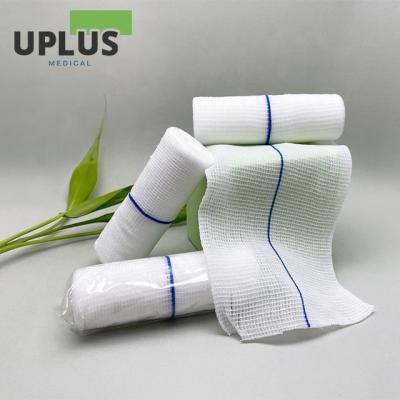 China Polyester Or Polycotton Knitted PBT Conforming Bandage With Blue Line In The Middle High Gram Good Quality Factory Price CE for sale