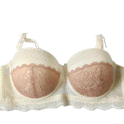 China High quality wholesales pink see through push up wireless floral women's sexy lingerie lace bras for ladies for sale