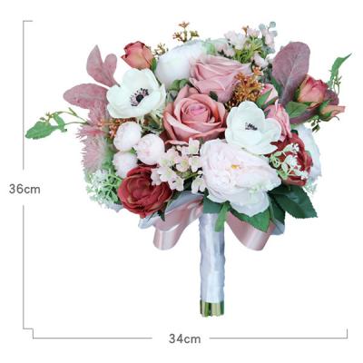 China Wedding Decor Blush Pink Bride Holding Bouquet Wedding Centerpieces And Floral Table Decorations Manufacturer Wholesale for sale