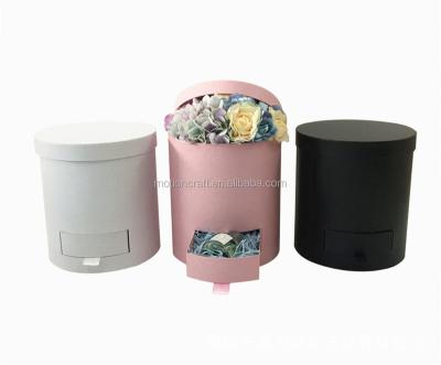 China Other luxury round flower box with drawer black/white/pink color, MOQ 12sets for sale