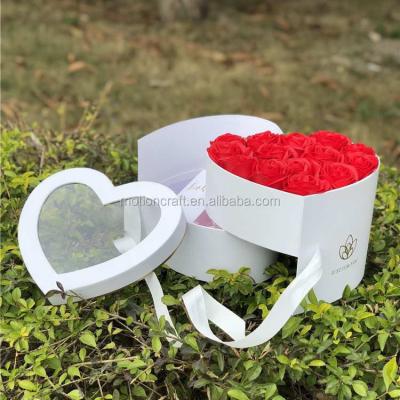 China Others two layers heart-shaped flower box, box flower rose for sale