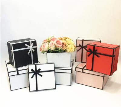 China New Arrival Square Flower Packaging Gift Box Guangzhou Wholesale Recyclable for sale