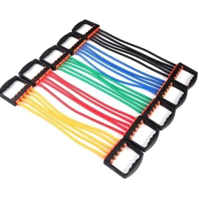 China Easy To Disassemble Material Healthy&green Band Expander Fitness Rainbow Resistance Band Chest Expander Promoter With High Tensile Strength for sale