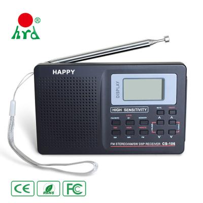 China Slim Mini Pocket Digital AM FM Radio High Sensitivity FM Digital Display FM DSP Stereo Radio Receiver AM/FM/SW 3 Band Radio for sale