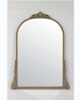 China OJC Vintage Gold Modern Floor Mirror Integral Dressing Mirror With Metal Vanity Mirror Lean Against Wall for sale