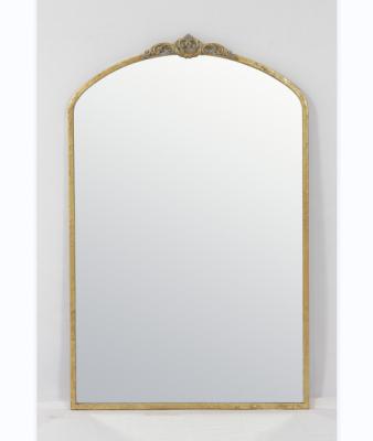 China Modern Vintage Floor Mirror Full Length Mirror Dressing Gold With Metal Dressing Table Mirror Lean Against The Wall for sale