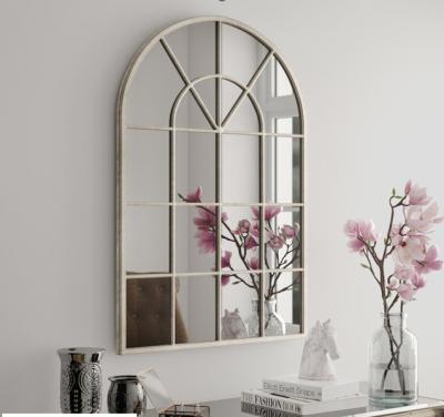 China Modern Sliver Frame OJC Nordic Mirror For Living Room Decorative Wall Art Windows Wall Mirror for sale