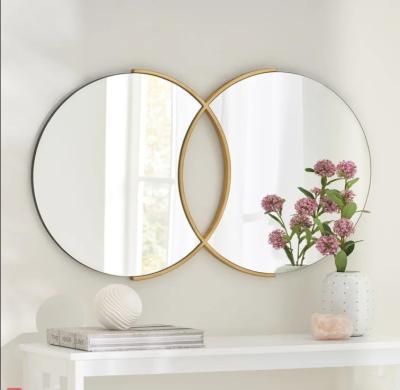 China OJC Modern Creative Double Round Mirror For Bathroom Makeup Designer Vanity Mirror for sale