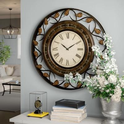 China OJC Modern Antique Style Large Wall Clocks For Living Room Office Metal Minimalist Geometric Hexagon Decorative Clock for sale