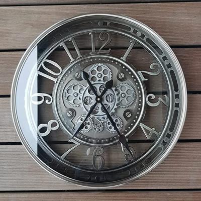 China OJC Style OJC Gear Rustic Industrial Steampunk Retro Antique Wall Clock Exposed Clock Modern Metal Large Wall Clock for sale