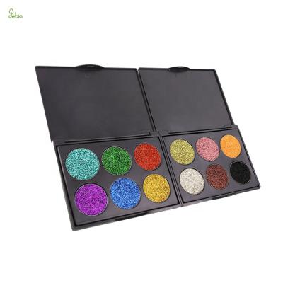 China Customized Waterproof Glitter Eyeshadow Palette Natural Long Lasting Palette For Fashion Women With Kids Stage Makeup for sale