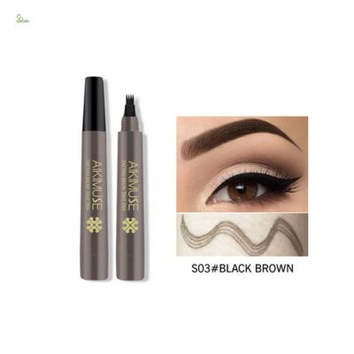 China Wholesale Waterproof Gold Eyebrow Pencil Waterproof Four-way Multi-direction Anti Blooming Liquid Highlighter With Coil Manufacturer for sale