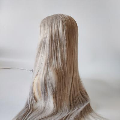 China Silky Straight Sunlight Wave Loose Lace Front Wigs Hair Wigs Long Straight Gray Hair Wigs For Women for sale