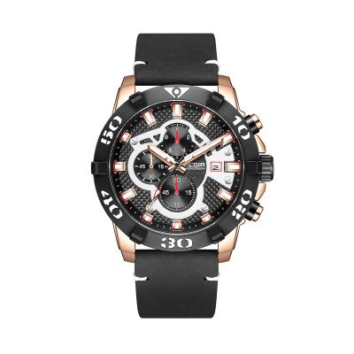 China MEGIR 2136 new design brand new chronograph men's leather wristwatch branded luxury men's watches men's sports quartz watch for sale