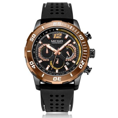 China Fashion MEGIR 2109 Brand New Chronograph Man Watches Manufacturer Modern Luxury Alloy Case Silicone Band Watch For Man for sale