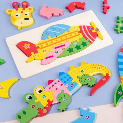 China Educational Toy Animal Transportation 3D Puzzles Board Mmontessori Wooden Children Educational Toys for sale