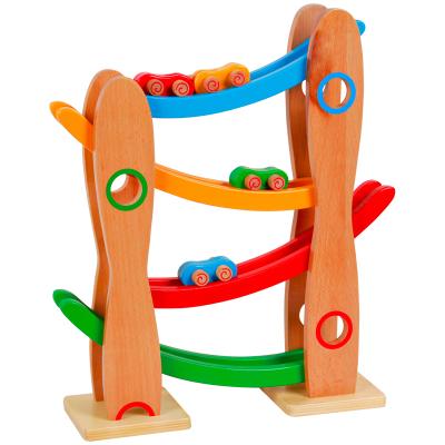 China Plywood+Wood High Quality Children's Construction Educational Creative Toddler Toys Race Tower Track Wooden Toy for sale