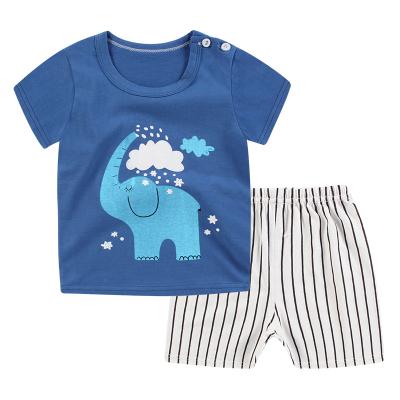 China Wholesale Cotton Summer Baby Clothes 2pcs Sets Breathable 100% Cartoon Homewear Pajamas for sale