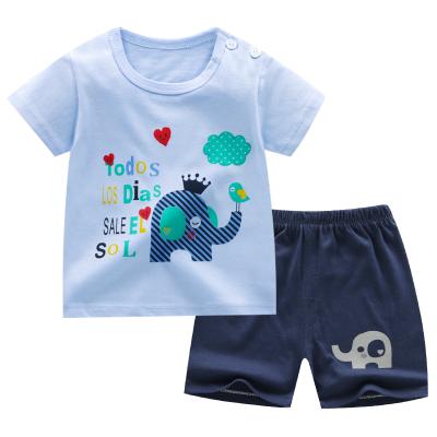 China Best Price Breathable Summer Cotton Shorts Sleeve Suit Baby Kids Clothes Sets for sale