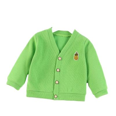 China Hot sale baby clothes anti-shrink V-neck bulky knit sweater cardigan for kids for sale