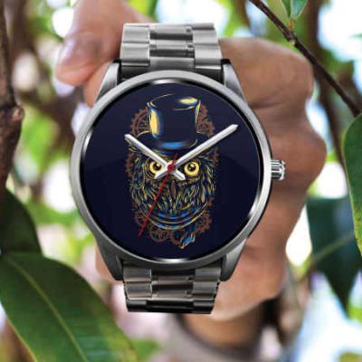 China Water Resistant Personalized Watches With Original Text Silver Stainless Steel Custom BLANK Logo Watch Printed Watch Face for sale