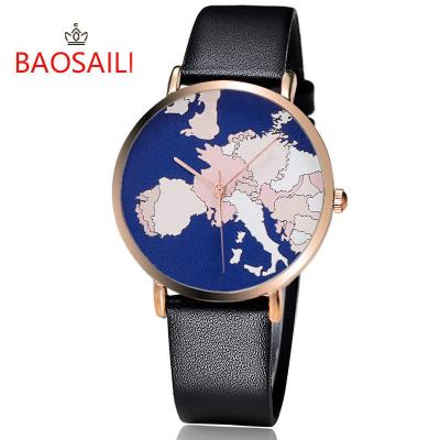 China Water Resistant Fashion World Map Hand Quartz Watches Men Alloy Women Quartz Wristwatches PC21 Wristwatches Analog Movement for sale