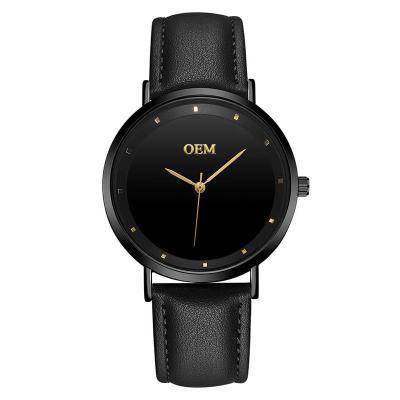 China Own Brand Water Resistant Japan Genuine Leather Strap Quartz Men's Watch Custom Egraved Logo Egraved LOQ MOQ Cheap for sale