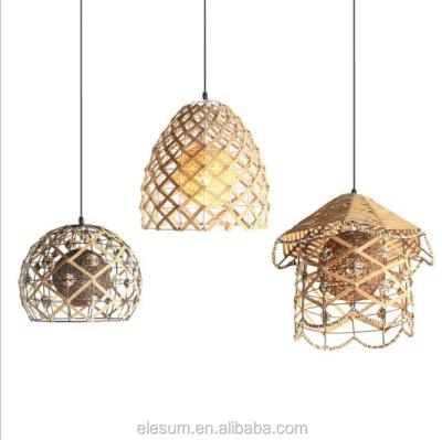 China Unique Art Unique Fashion Living Modern Country Style Chandeliers Rattan Resature Room Modern Pendant Light for sale