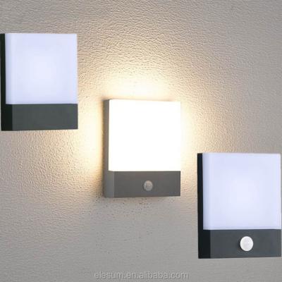 China Tempered Glass Motion Sensor Outside Lights 18W Rectangle Style For Home Wall Lamp for sale