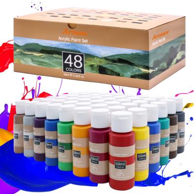 China Artmate Acrylic Paint Art Set 48 Colors 2 Ounce/59ml, Acrylic Paint Set, Acrylic Paints for Students and Artists 59mL for sale