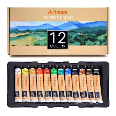 China Artmate Acrylic Paint Art Set 12 Colors 0.74 Ounce/22ml, Acrylic Paint Set, Acrylic Paints for Students and Artists 22ml for sale