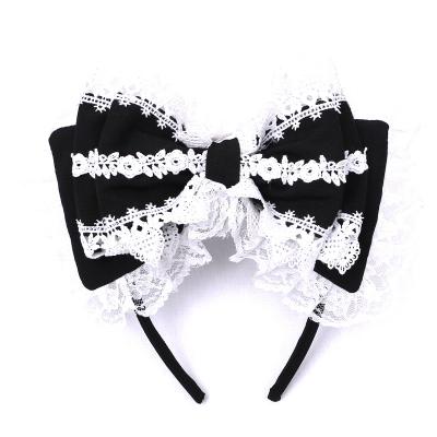 China Handmade Sweet Japanese Hairpin Hairpin Bow Cosplay Headdress Lolita Lolita Hair Dual Function Accessories Headband for sale