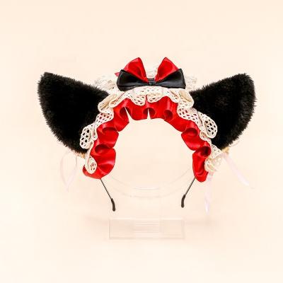 China Beautiful Classic Lolita Hair Bands Accessories Gothic Lolita Cosplay Lolita Headband Lace Maid Hair for sale