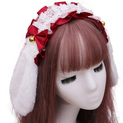 China Best-selling cute girl hair accessories cat ears headband lolita girls Amazon bow headband and tail lolita Christmas party for sale