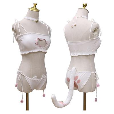 China Fashionable Swimsuit Embroidered Bra Anime Cosplay Cute Cat Open Chest Suit Private Piece Inside Suit for sale