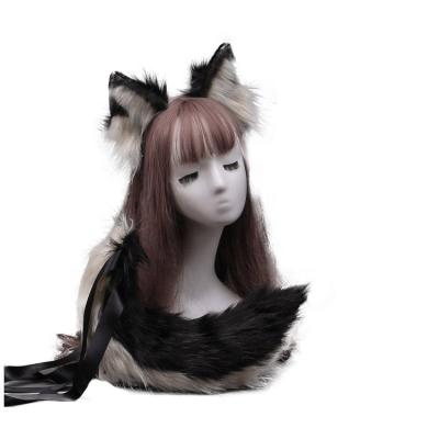 China Lovely Fox Cat Dog Ears Headband Halloween Cosplay Faux Fur Costume PartyVFurry Animal Ear Tail Set for sale