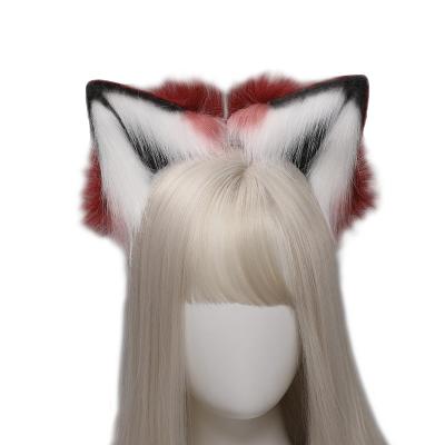 China Cosplay Simulated Hair Animal Diffuse Ornament Plush Dress Fashion Party Exhibition Female Wolf Ear Hair Circle Diffuse Beautiful for sale