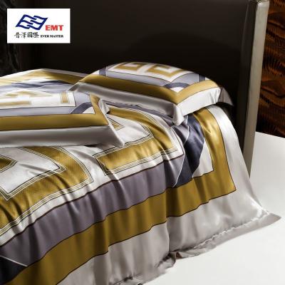 China Sustainable Luxury Summer High Quality Nordic Style Soft Smooth Duvet Cover Set  Silk Bedding Set for sale