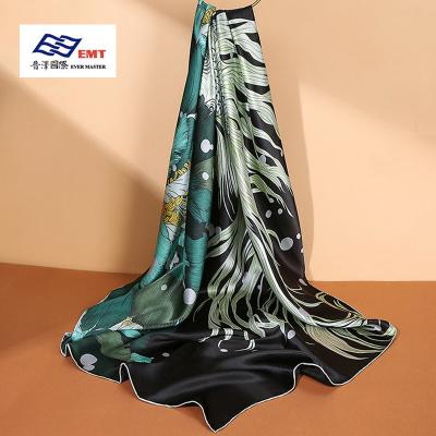 China Square Spring French Vintage Elegant Sunblock Silk Scarf for Woman for sale