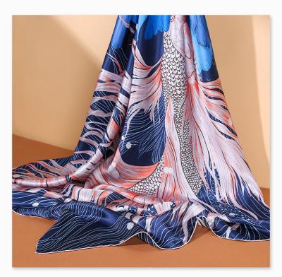 China Square High Level Spring 110*110 Size Elegant Sunblock 100% Silk Scarf for Woman for sale